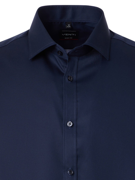 VENTI Slim Fit Skjorte Marine Kent Popeline - Visning 1