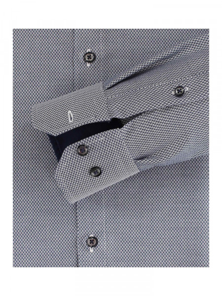 VENTI Regular Fit Skjorte Mørkeblå Button-Down Dobby - Visning 2