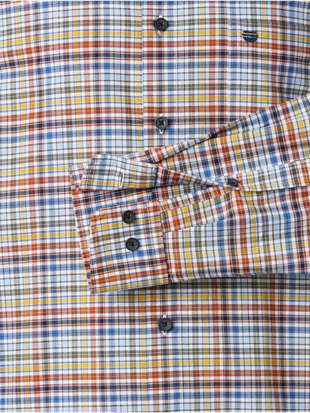 REDMOND Comfort Fit Skjorte Rød Button-Down Fein Oxford - Visning 2