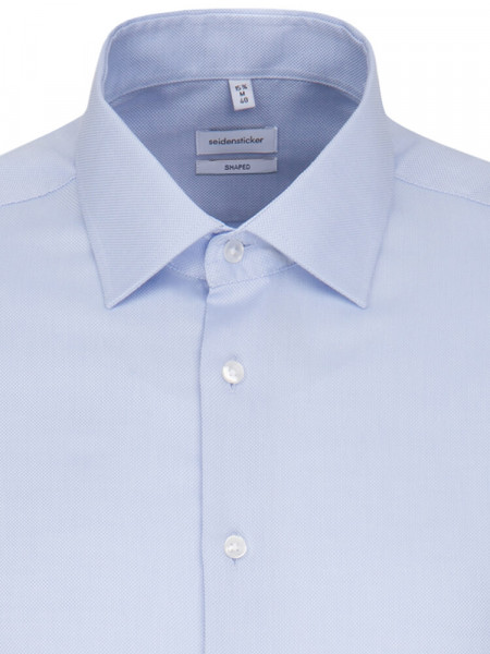 SEIDENSTICKER Tailored Fit Skjorte Lyseblå Business Kent Struktur - Visning 2