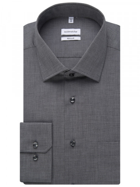 SEIDENSTICKER Regular Fit Skjorte Antracit Business Kent Fil à Fil - Visning 4