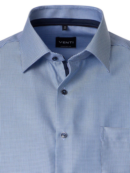 VENTI Comfort Fit Skjorte Medium blå Kent Struktur - Visning 1