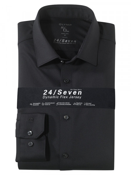 OLYMP No. Six 24/Seven super slim jersey skjorte