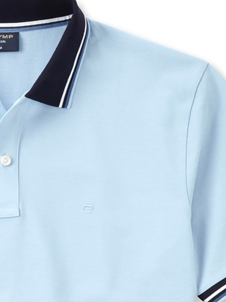 OLYMP Polo Lyseblå Piqué