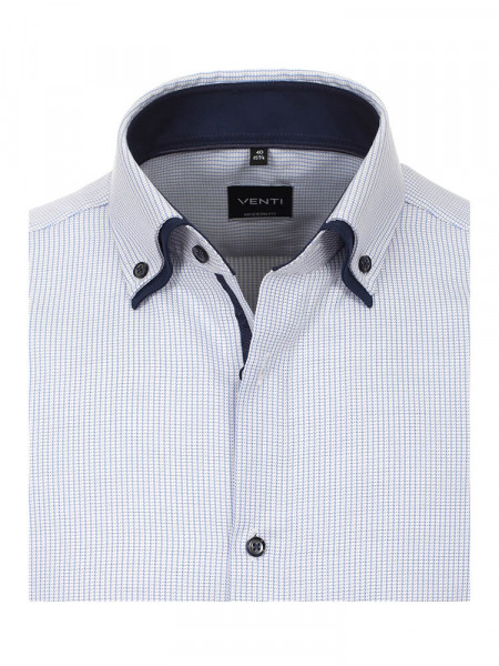 VENTI Regular Fit Skjorte Lyseblå Double-Button-Down Dobby - Visning 1