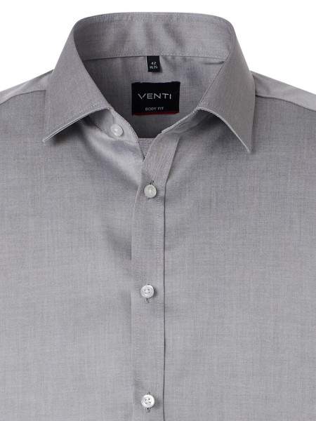VENTI Slim Fit Skjorte Grå Kent Popeline - Visning 1