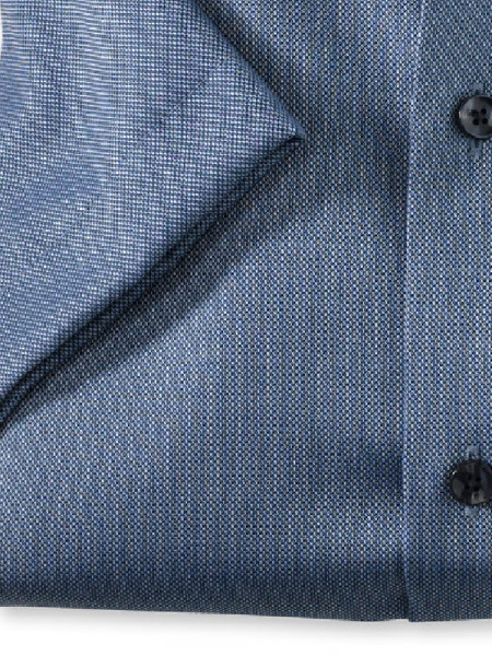 OLYMP Regular Fit Skjorte Mørkeblå Global Kent Struktur - Visning 2