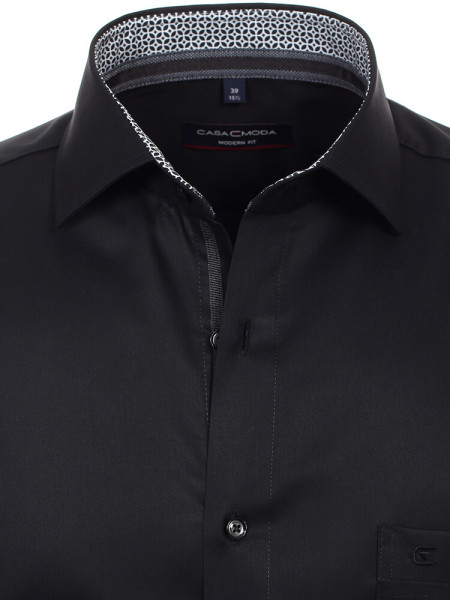 CASAMODA Regular Fit Skjorte Sort Kent Easy Care  - Visning 1