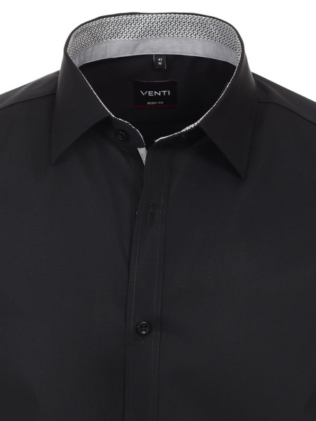 VENTI Slim Fit Skjorte Sort Kent Easy Care  - Visning 1