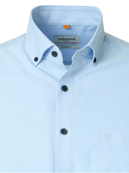 REDMOND Comfort Fit Skjorte Lyseblå Button-Down Fein Oxford - Visning 1