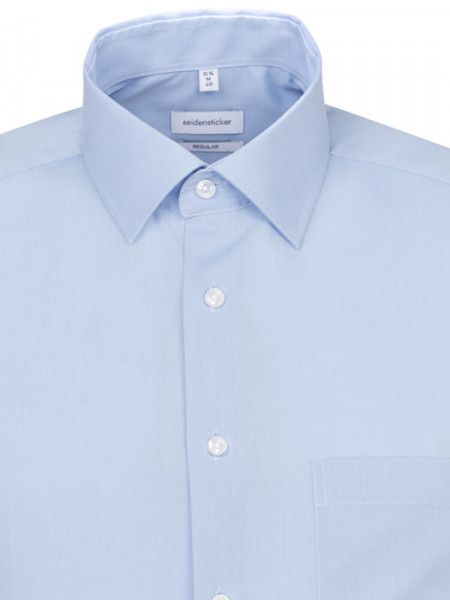SEIDENSTICKER Regular Fit Skjorte Lyseblå Business Kent Fil à Fil - Visning 2