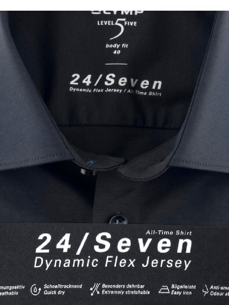 OLYMP Slim Fit Skjorte Marine New York Kent Jersey - Visning 1