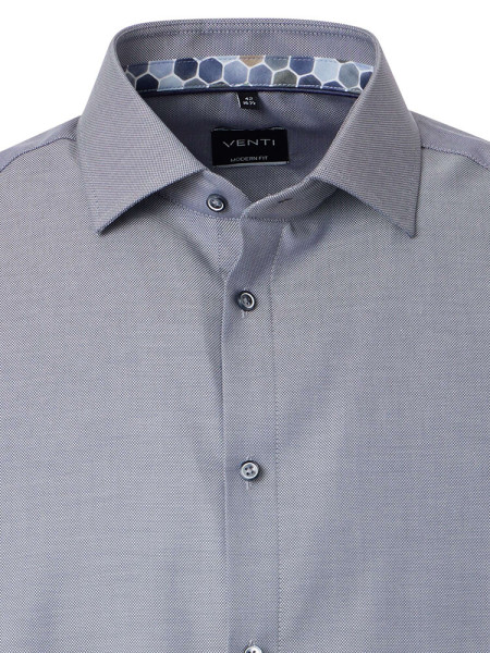 VENTI Regular Fit Skjorte Antracit Kent Popeline - Visning 1