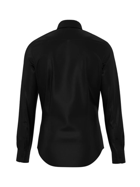 SEIDENSTICKER Tailored Fit Skjorte Sort New Kent Satin  - Visning 1