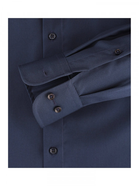 CASAMODA Comfort Fit Skjorte Marine Kent Popeline - Visning 2