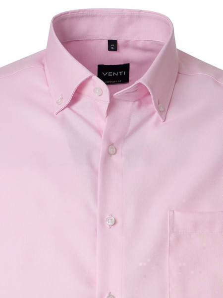 VENTI Comfort Fit Skjorte Rosé  Button-Down Fein Oxford - Visning 1