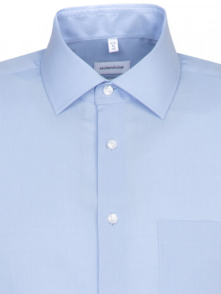 SEIDENSTICKER Regular Fit Skjorte Lyseblå Business Kent Fil à Fil - Visning 2
