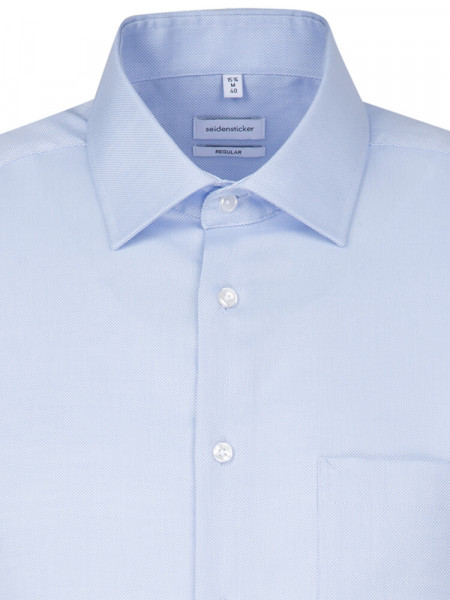 SEIDENSTICKER Regular Fit Skjorte Lyseblå Business Kent Struktur - Visning 2