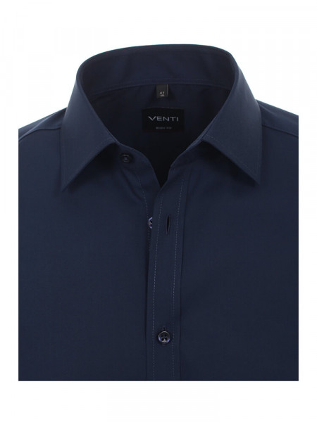 VENTI Slim Fit Skjorte Marine Kent Popeline - Visning 1