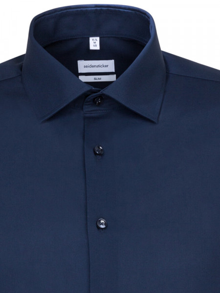 SEIDENSTICKER Slim Fit Skjorte Marine Business Kent Popeline - Visning 2