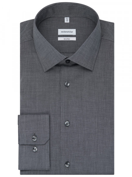 SEIDENSTICKER Tailored Fit Skjorte Antracit Business Kent Fil à Fil - Visning 4