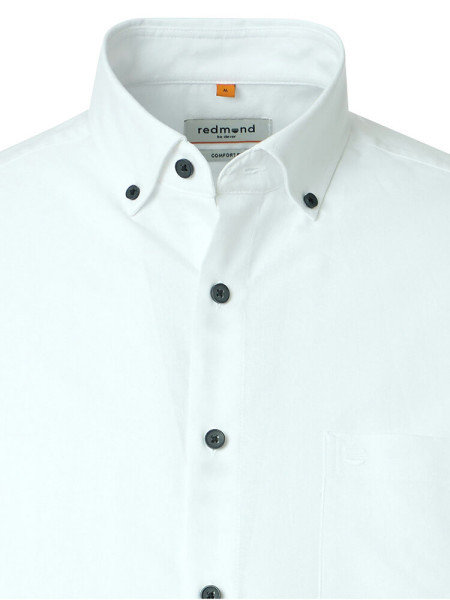 REDMOND Regular Fit Skjorte Hvid Button-Down Fein Oxford - Visning 1