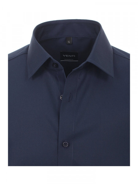 VENTI Regular Fit Skjorte Marine Kent Popeline - Visning 1