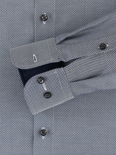 CASAMODA Comfort Fit Skjorte Røgblå Button-Down Struktur - Visning 2