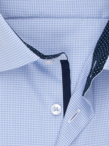 SEIDENSTICKER Slim Fit Skjorte Medium blå Business Kent Popeline - Visning 2