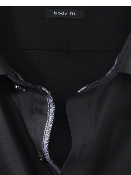 OLYMP Slim Fit Skjorte Sort Royal Kent Uni Stretch - Visning 1