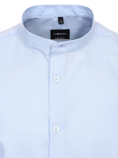 VENTI Regular Fit Skjorte Lyseblå Stehkragen Popeline - Visning 1