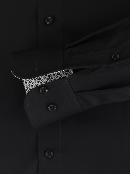 CASAMODA Comfort Fit Skjorte Sort Kent Popeline - Visning 2