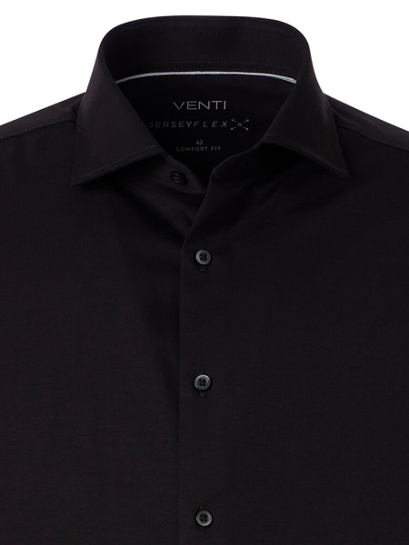 VENTI Comfort Fit Skjorte Sort Kent Jersey - Visning 1