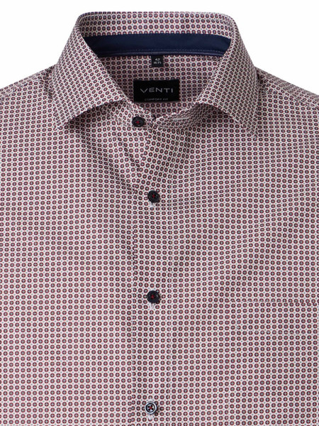 VENTI Comfort Fit Skjorte Rød Kent Popeline - Visning 1