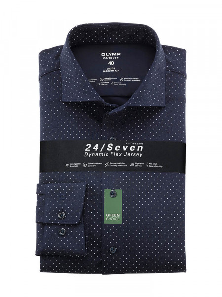 OLYMP Luxor 24/Seven modern fit jersey skjorte