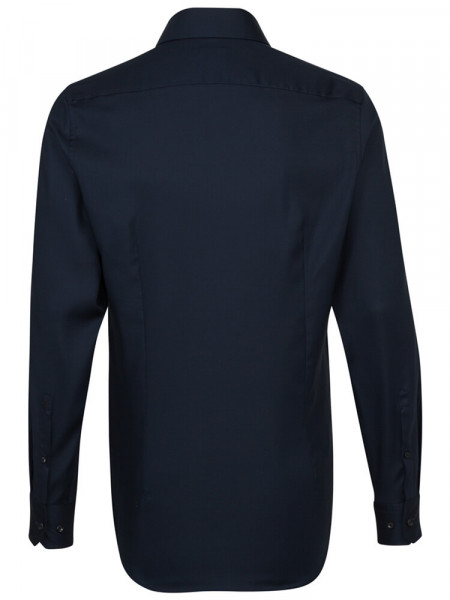 SEIDENSTICKER Slim Fit Skjorte Mørkeblå Business Kent Struktur