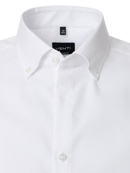 VENTI Regular Fit Skjorte Hvid Button-Down Fein Oxford - Visning 1