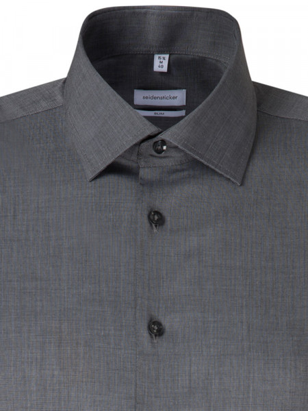 SEIDENSTICKER Slim Fit Skjorte Antracit Business Kent Fil à Fil - Visning 2