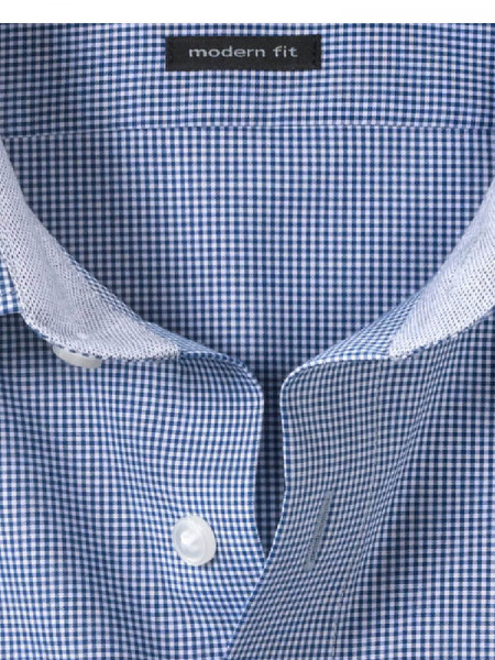 OLYMP Regular Fit Skjorte Medium blå New Kent Popeline - Visning 1