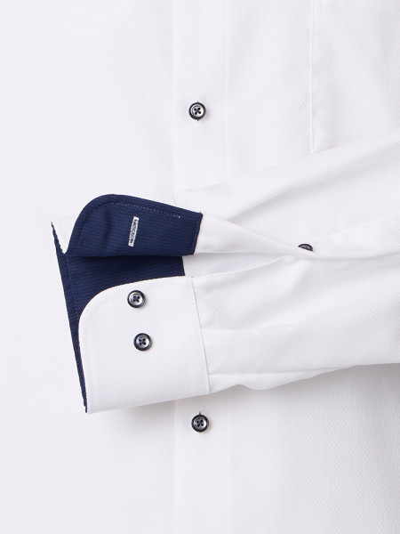 VENTI Comfort Fit Skjorte Hvid Button-Down Struktur - Visning 2