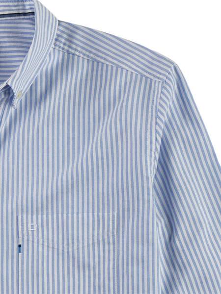 OLYMP Regular Fit Skjorte Lyseblå Button-Down Fein Oxford