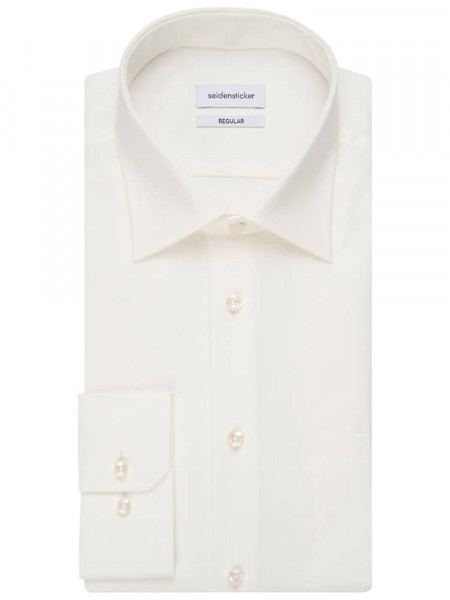 SEIDENSTICKER Regular Fit Skjorte Lys beige Business Kent Popeline - Visning 4