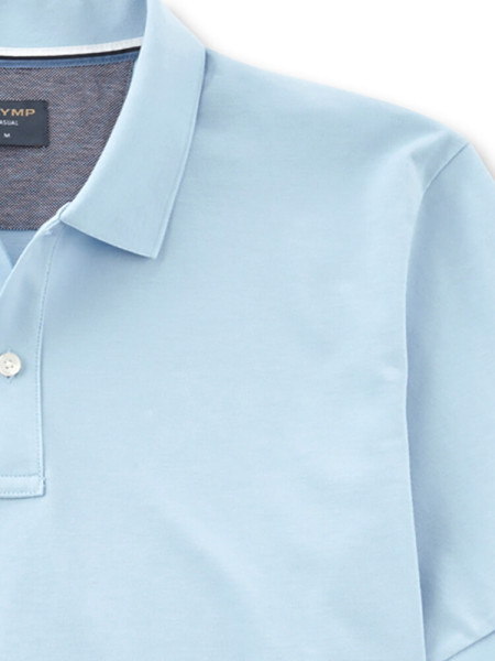 OLYMP Polo Lyseblå Piqué