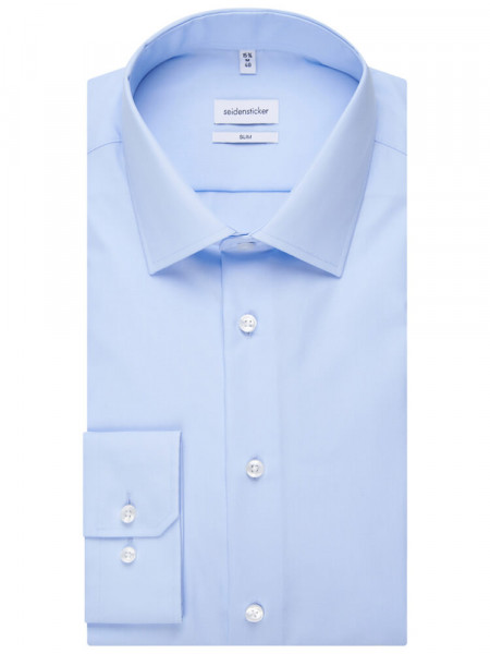SEIDENSTICKER Slim Fit Skjorte Lyseblå Business Kent Popeline - Visning 4