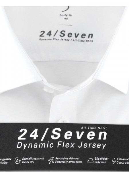 OLYMP Slim Fit Skjorte Hvid New York Kent Jersey - Visning 1